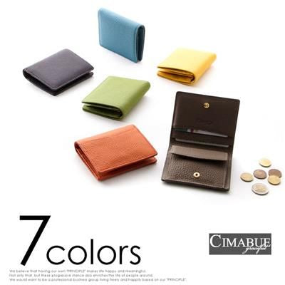 [Cimabue], Shrunken Calf Leather Mini Bifold Wallet